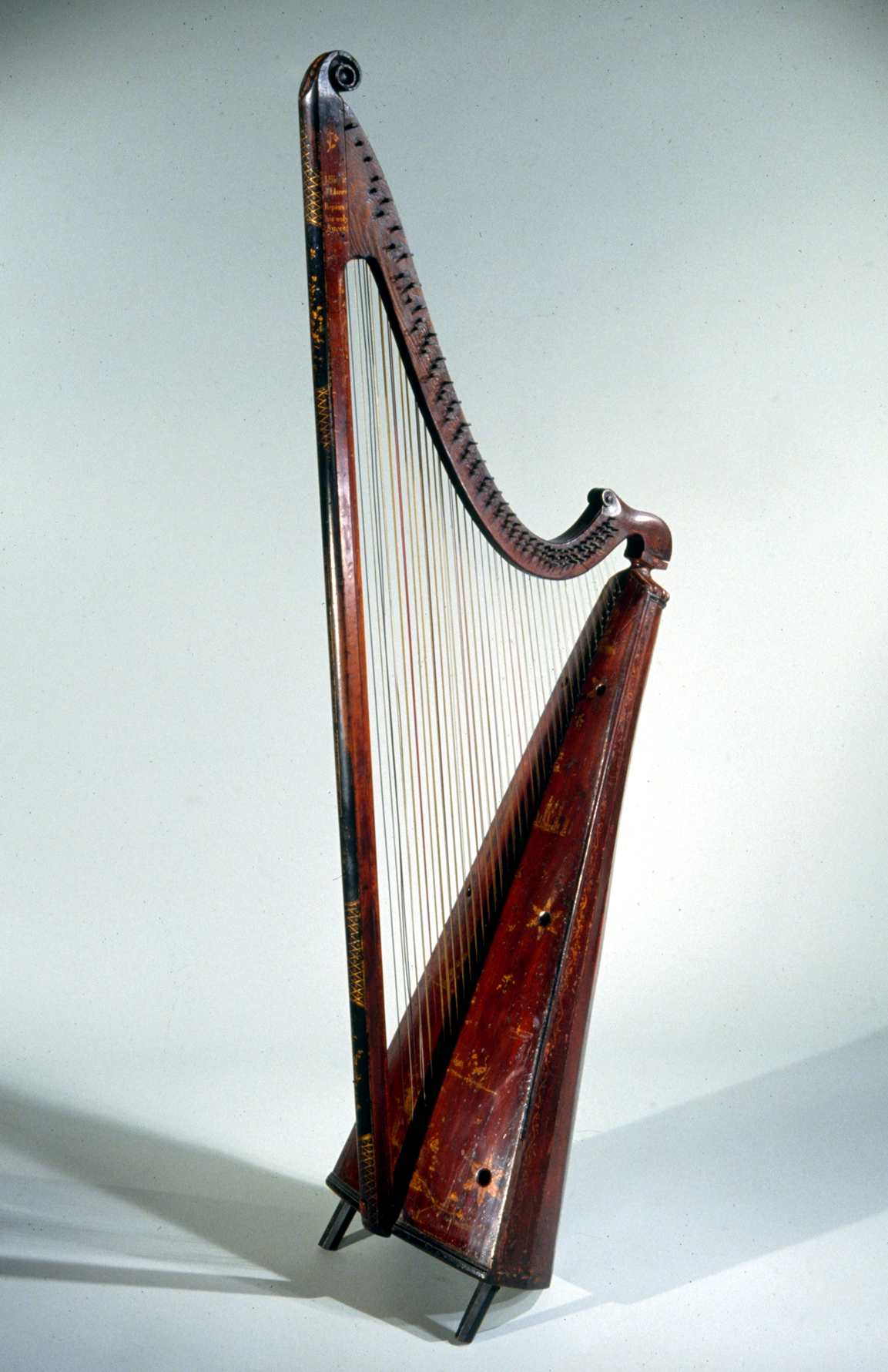An antique Welsh triple harp from the Metropolitan Museum of Art
